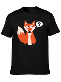 Cartoon Fox T-Shirt - Mens Black Tee