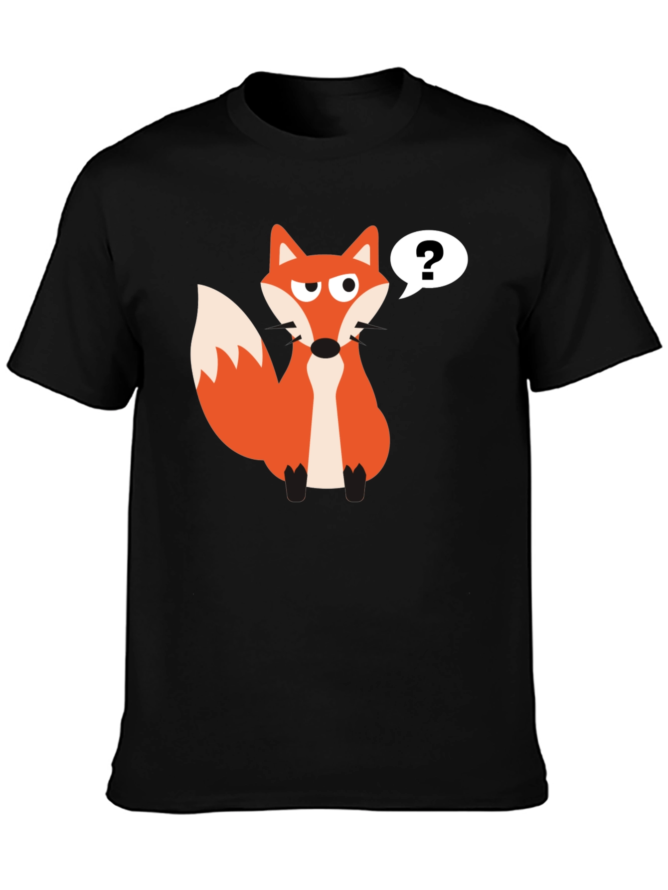 Cartoon Fox T-Shirt - Mens Black Tee