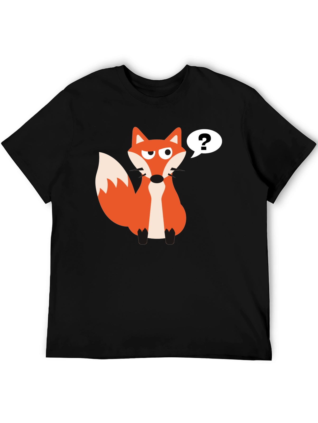 Cartoon Fox T-Shirt - Mens Black Tee