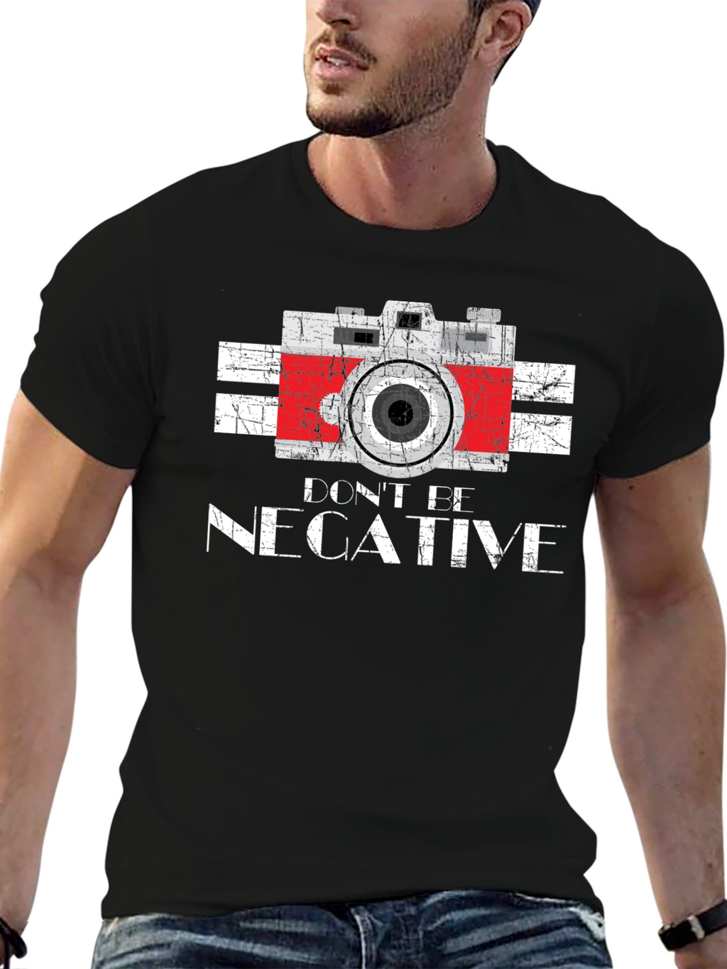 Dont Be Negative Camera Graphic T-Shirt