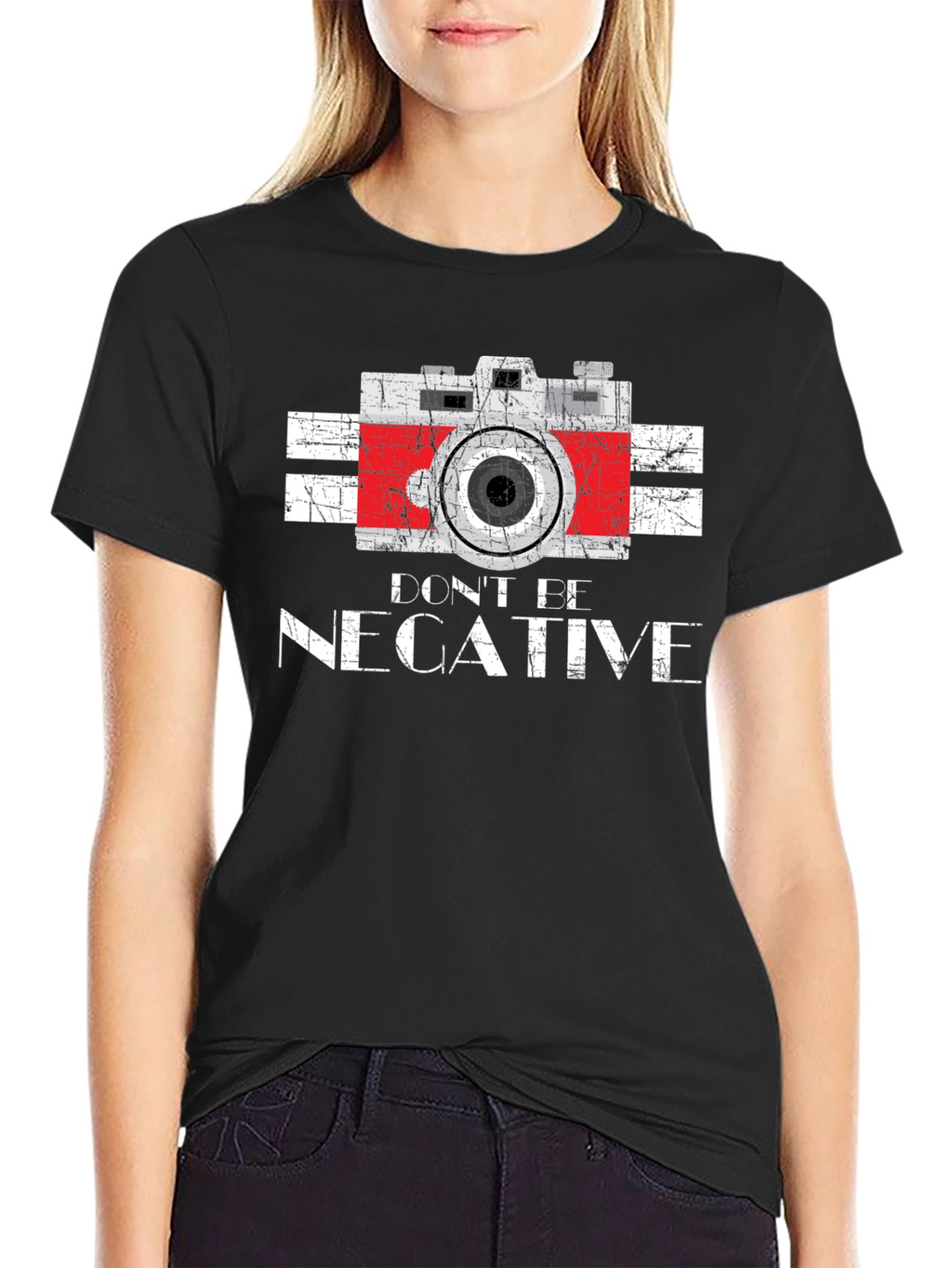Dont Be Negative Camera Graphic T-Shirt