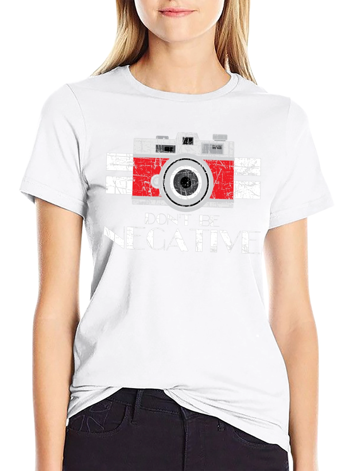 Dont Be Negative Camera Graphic T-Shirt