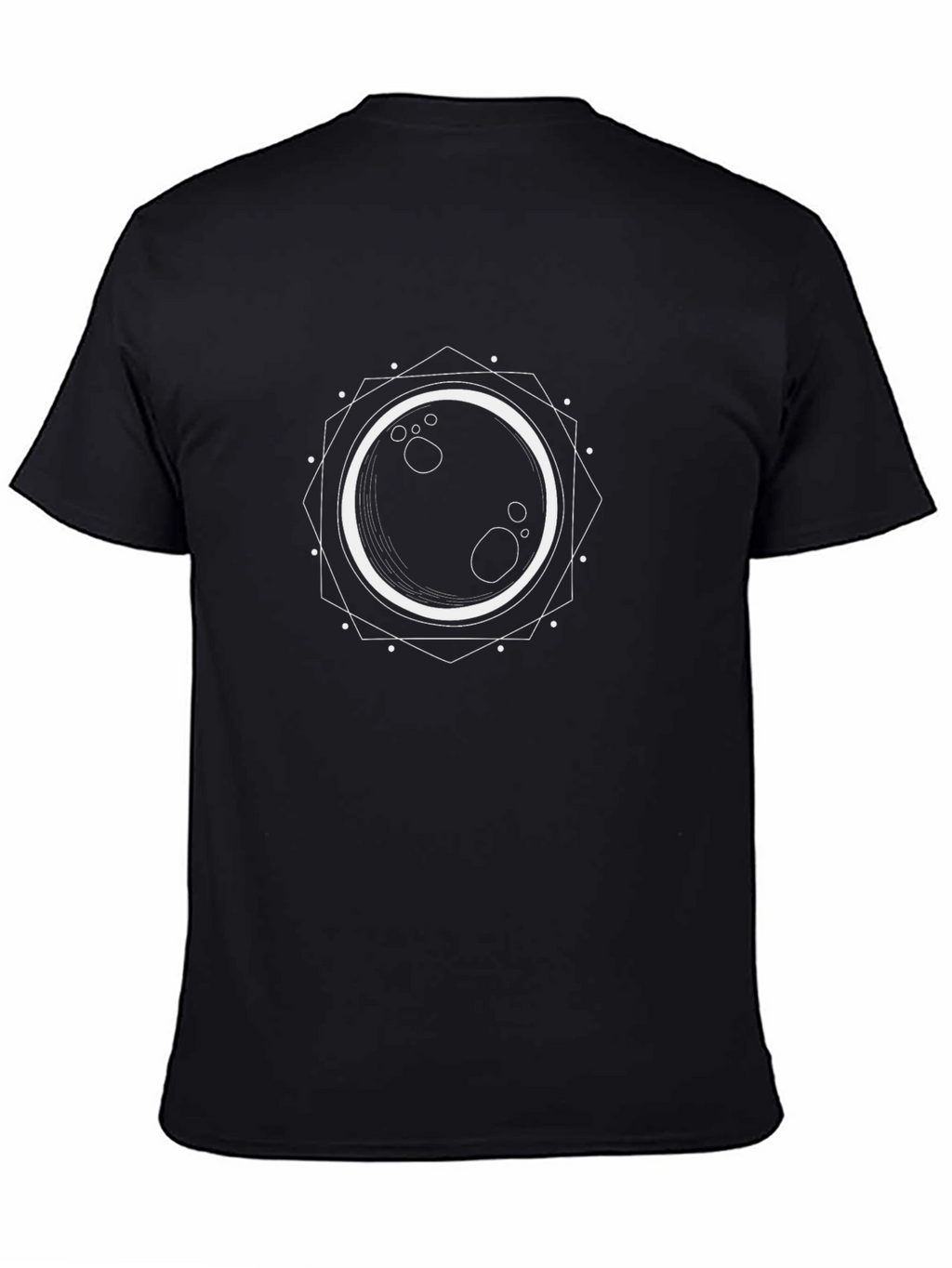 Geometric Moon Graphic Black T-Shirt