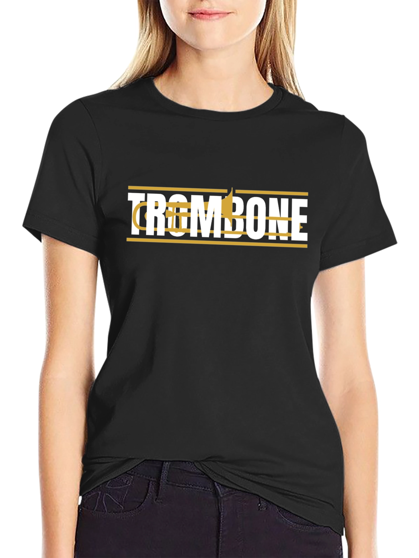 Trombone Graphic Tee - Black Music Lover Shirt