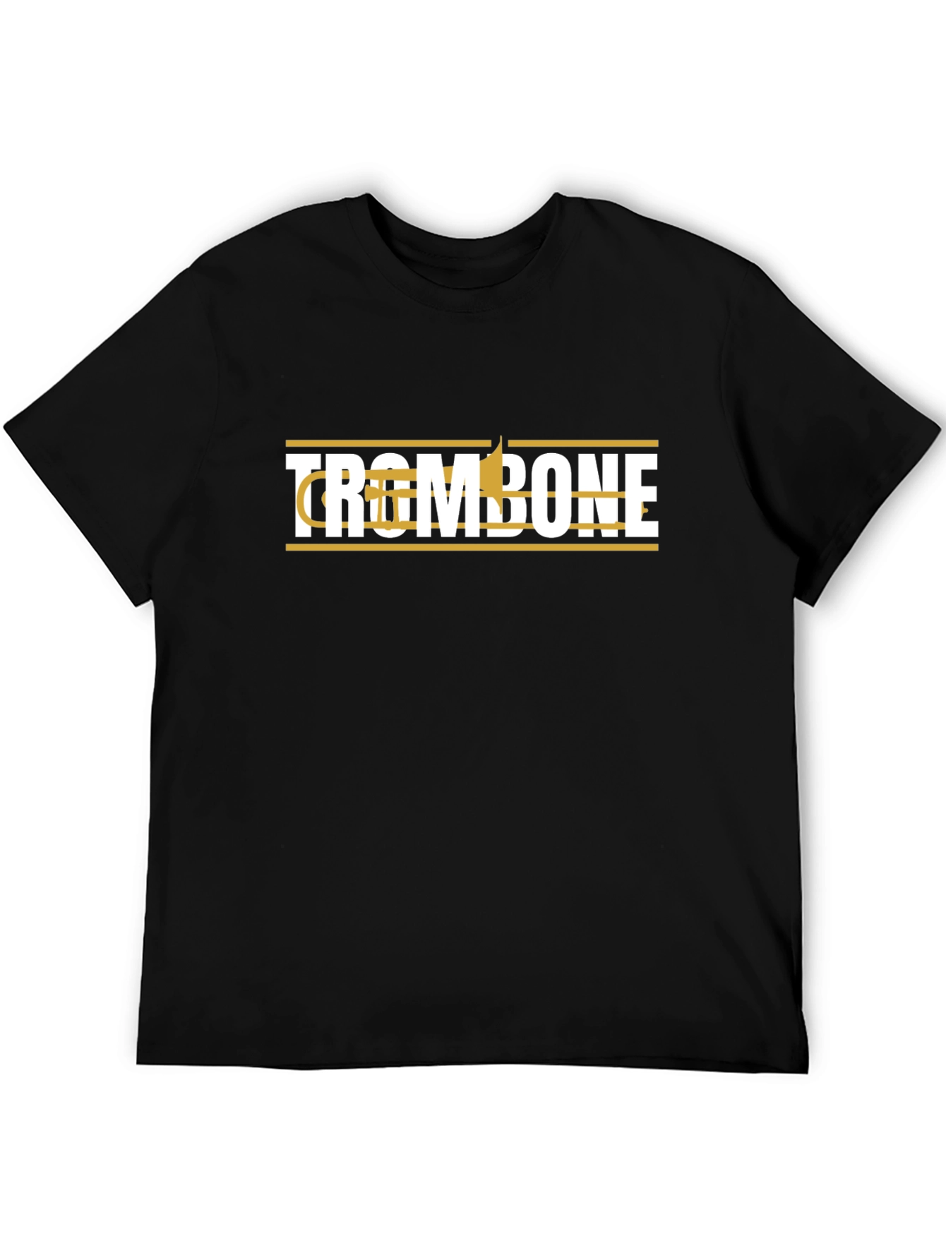 Trombone Graphic Tee - Black Music Lover Shirt
