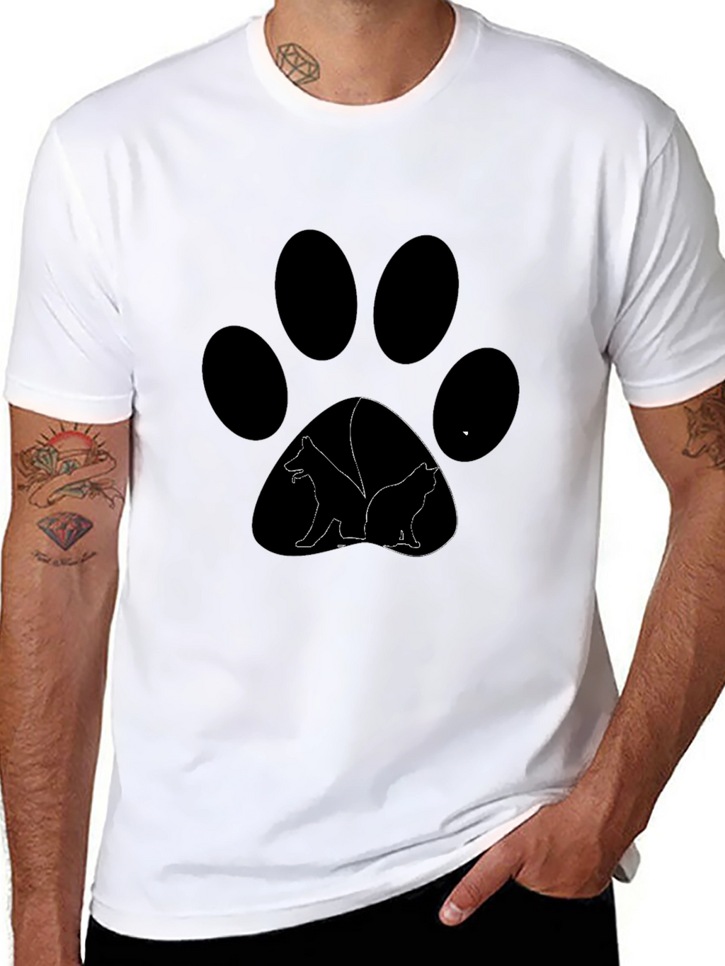 Dog & Cat Paw Print T-Shirt
