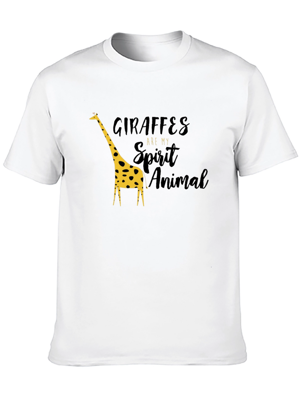 Giraffe Spirit Animal Graphic Black T-Shirt