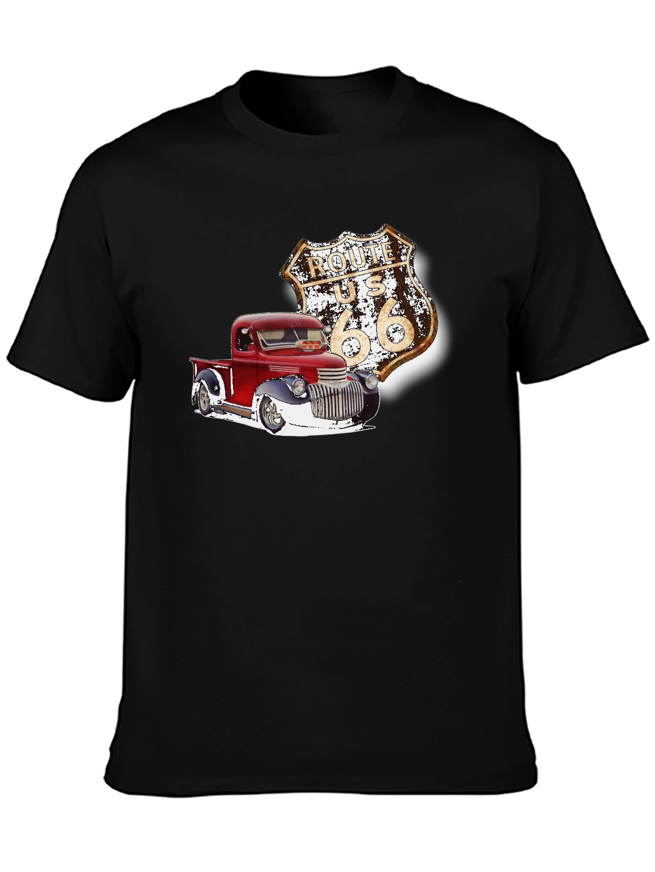 Route 66 Truck Graphic Tee - Classic Americana Style