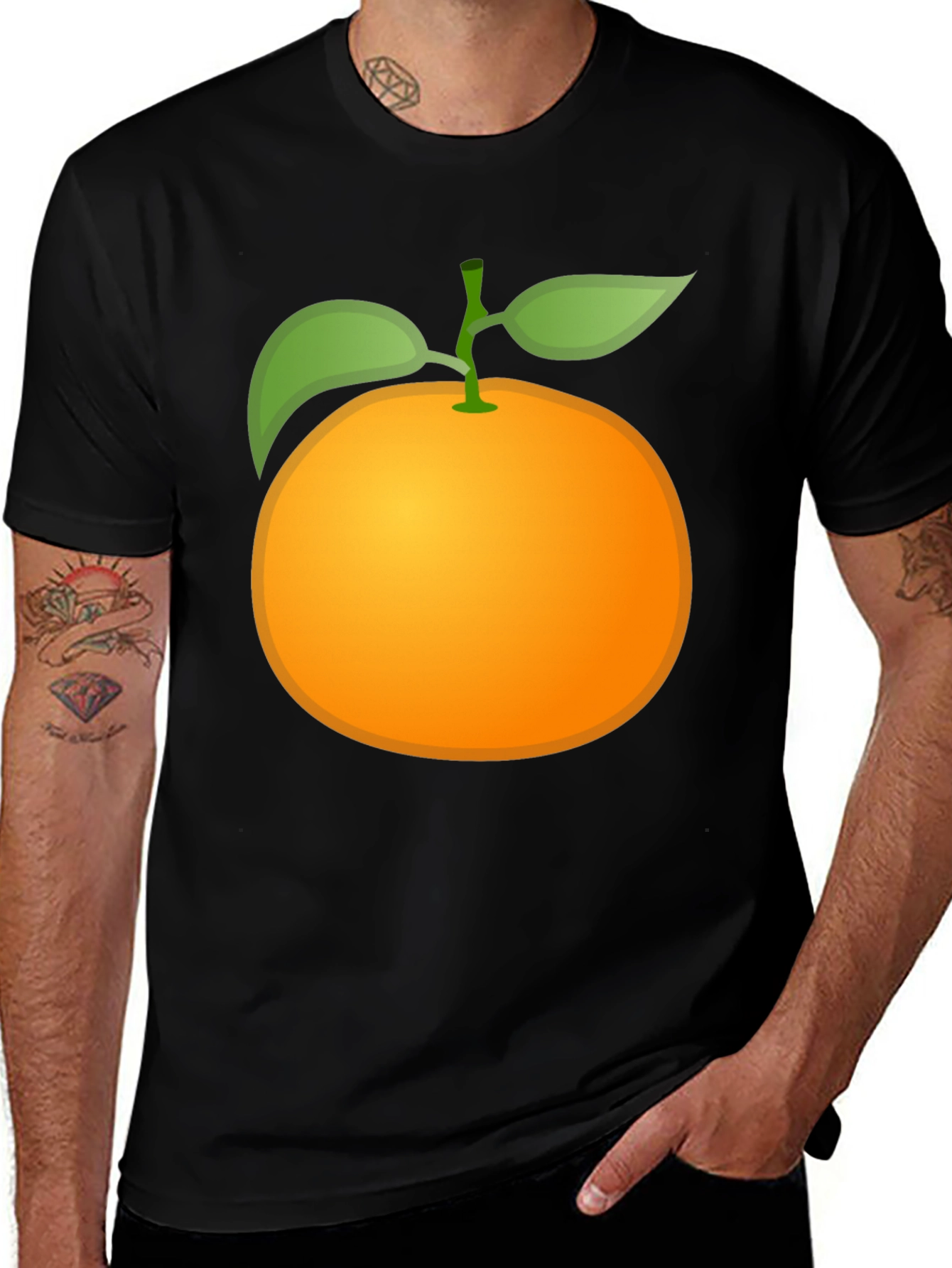 Orange Graphic Tee - Quirky Fruit T-Shirt