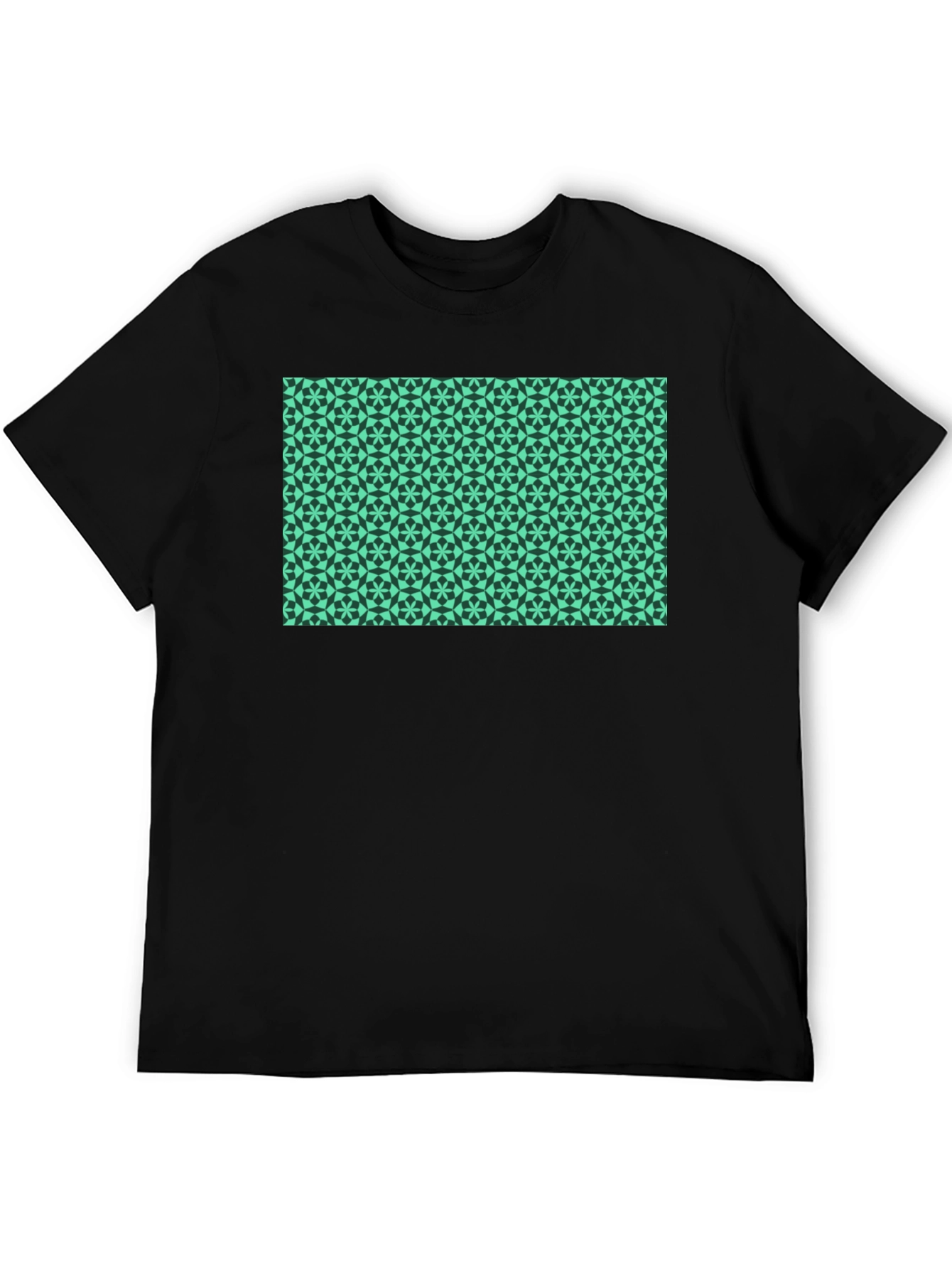 Geometric Print Black T-Shirt