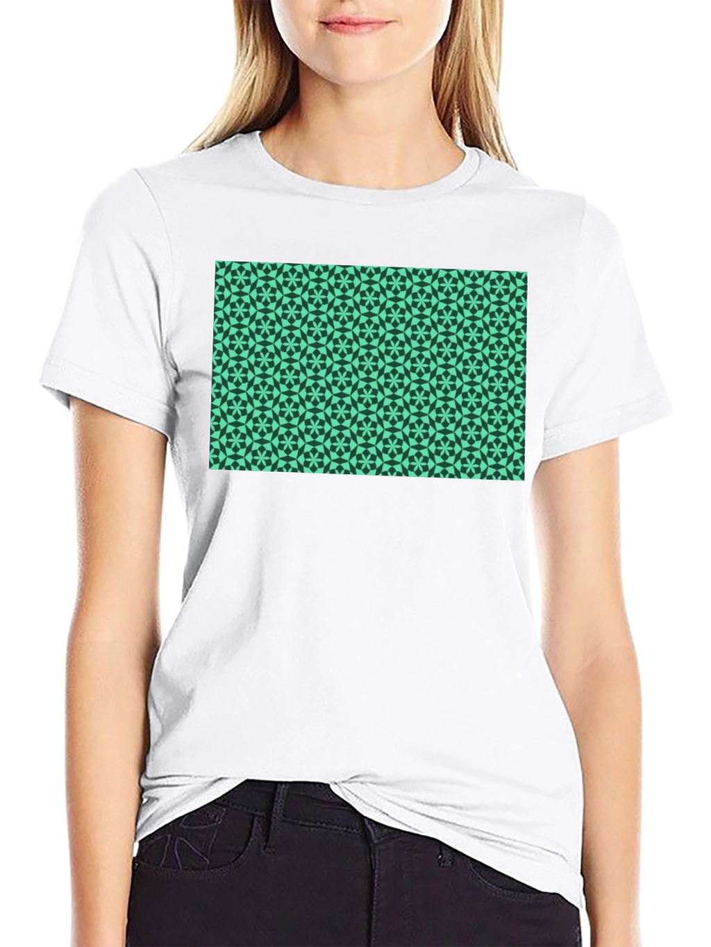 Geometric Print Black T-Shirt