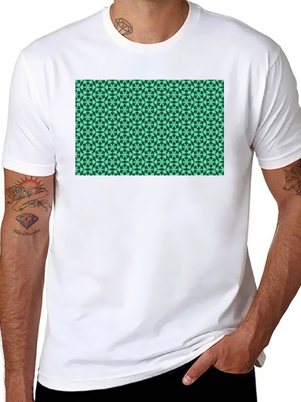 Geometric Print Black T-Shirt