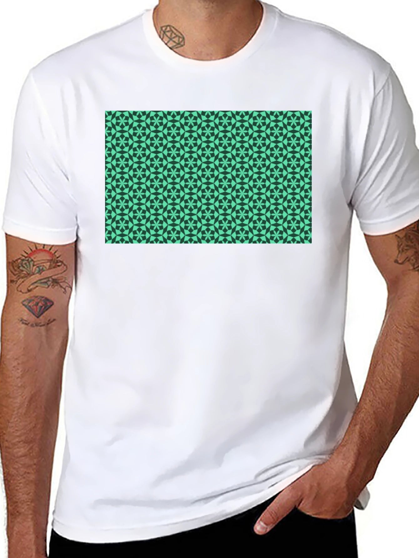 Geometric Print Black T-Shirt