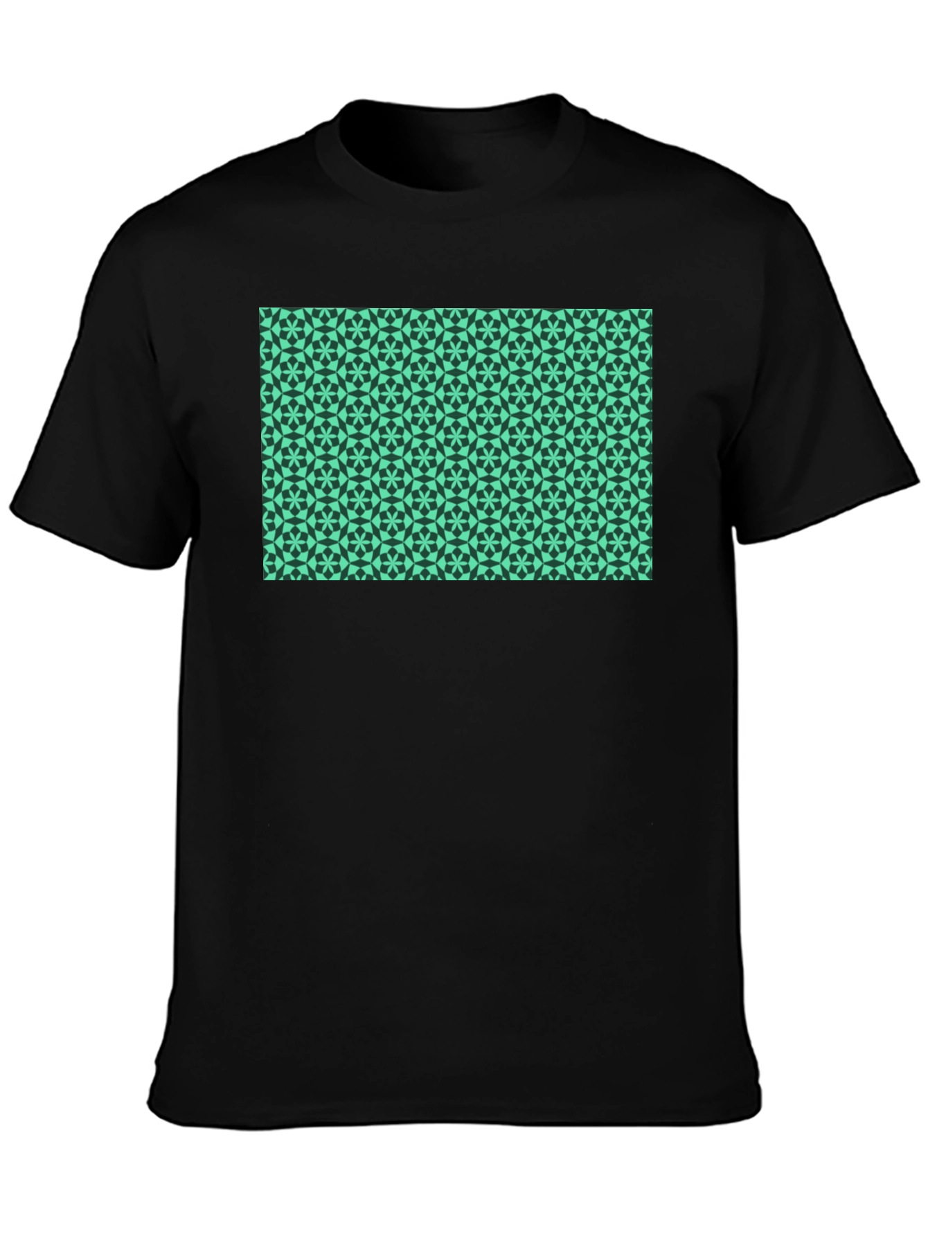 Geometric Print Black T-Shirt