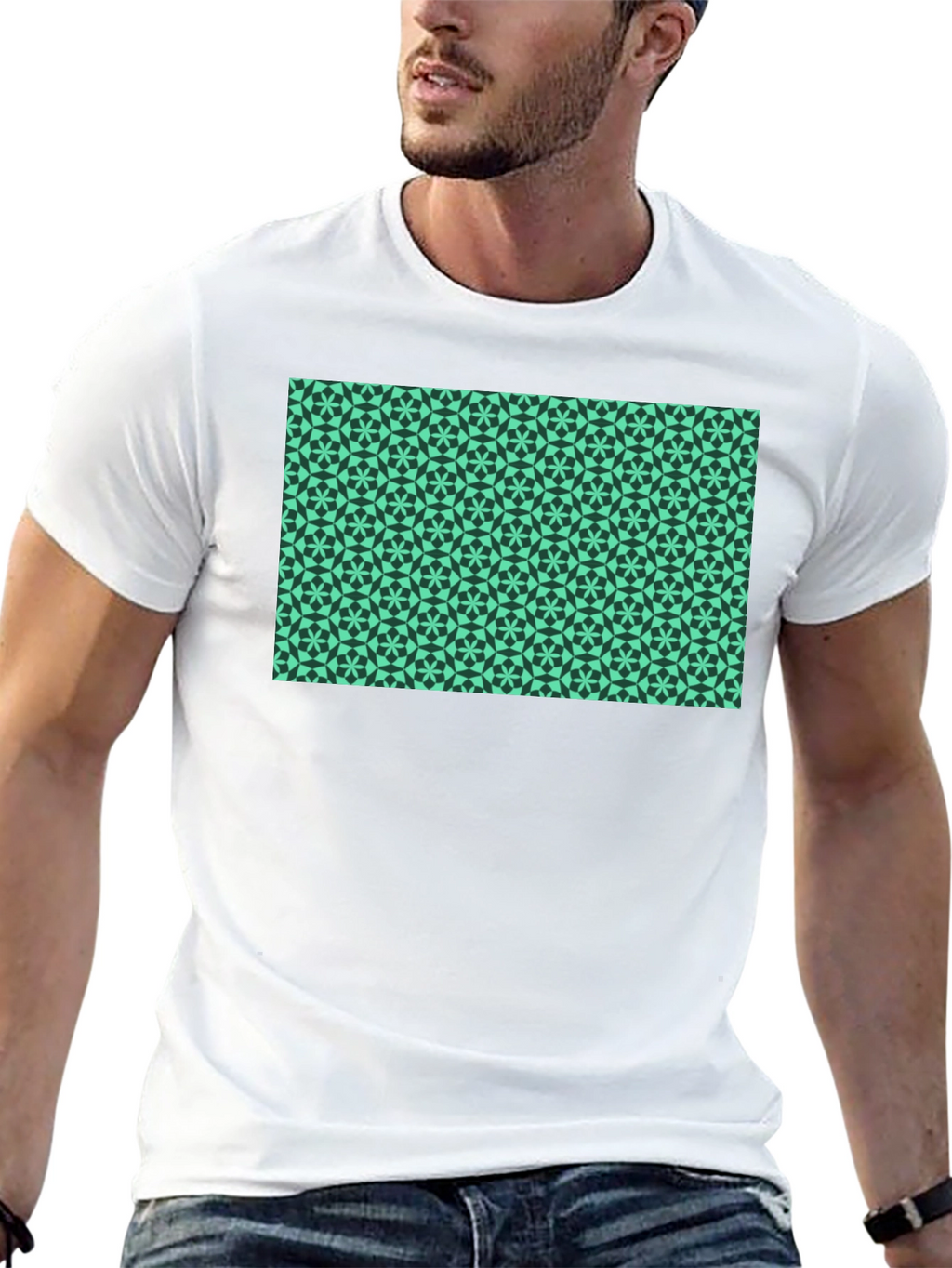 Geometric Print Black T-Shirt