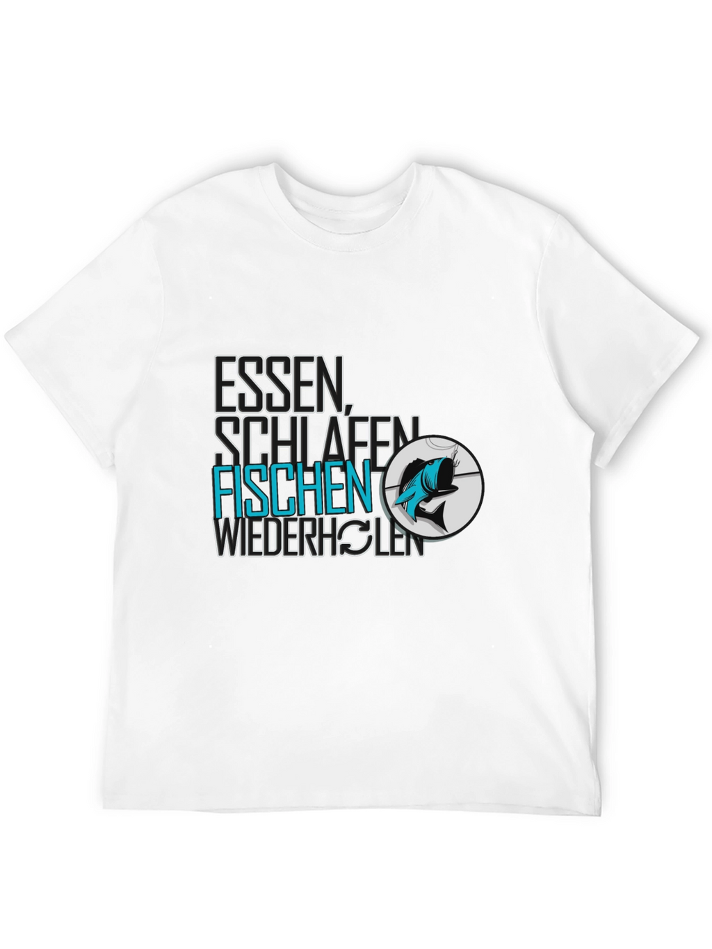 Eat Sleep Fish Repeat Black T-Shirt