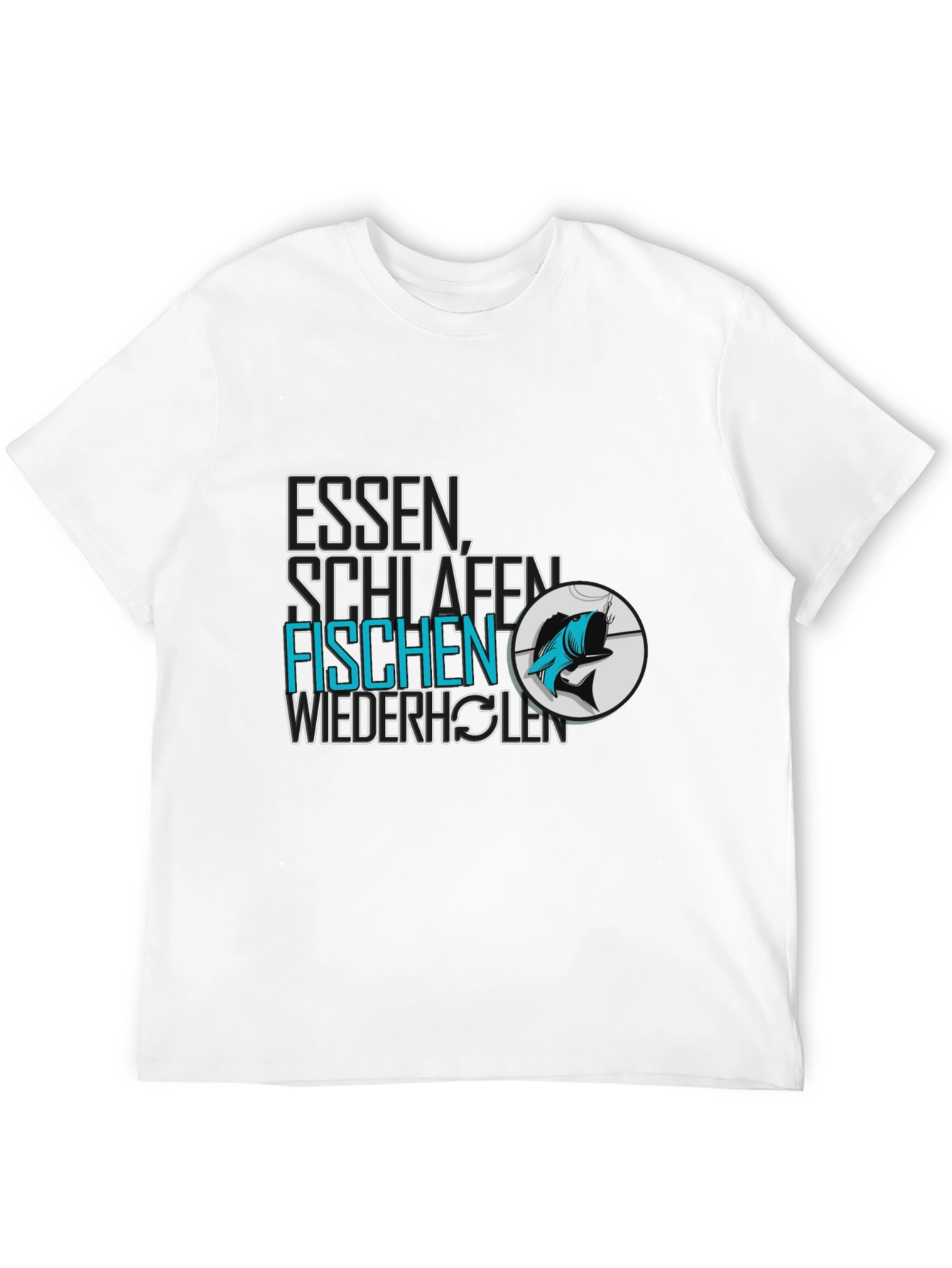 Eat Sleep Fish Repeat Black T-Shirt