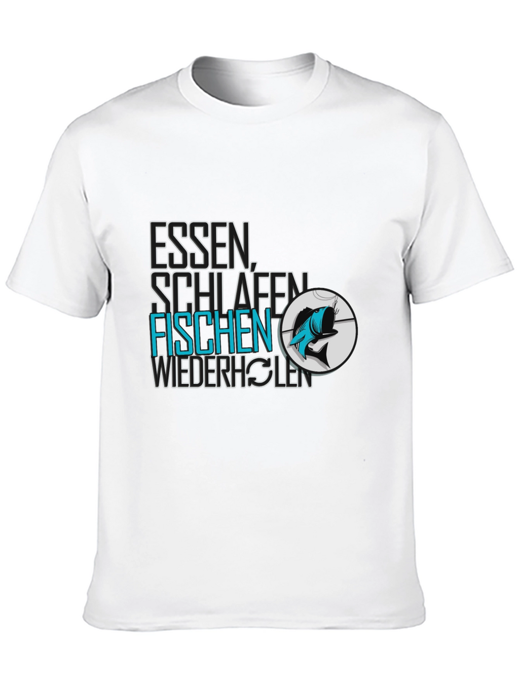 Eat Sleep Fish Repeat Black T-Shirt