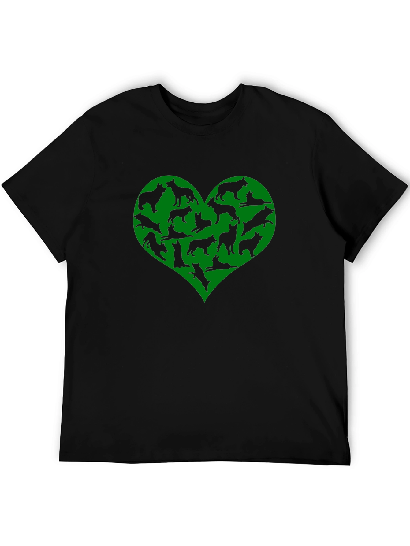 Dog Lover Heart T-Shirt - Black