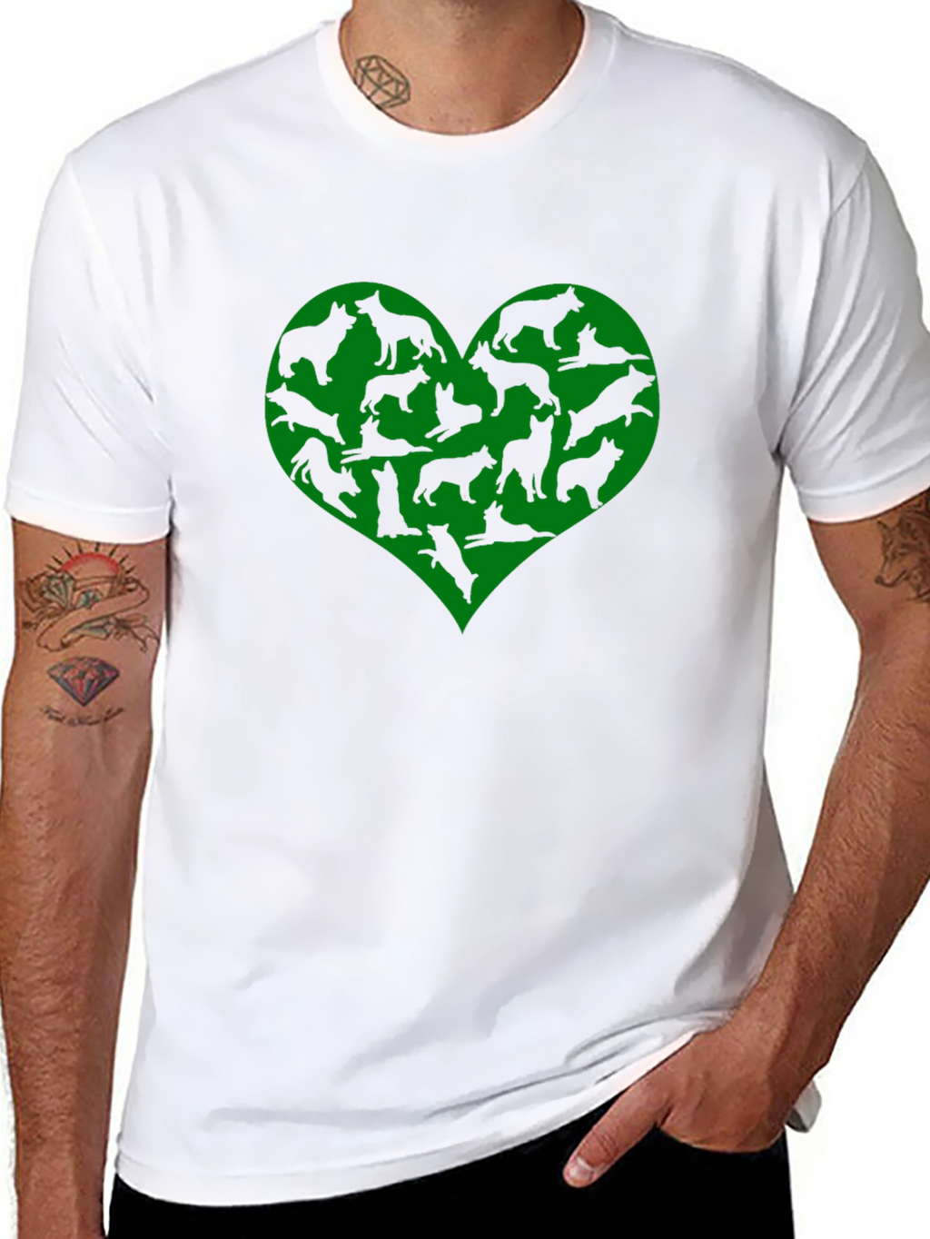 Dog Lover Heart T-Shirt - Black