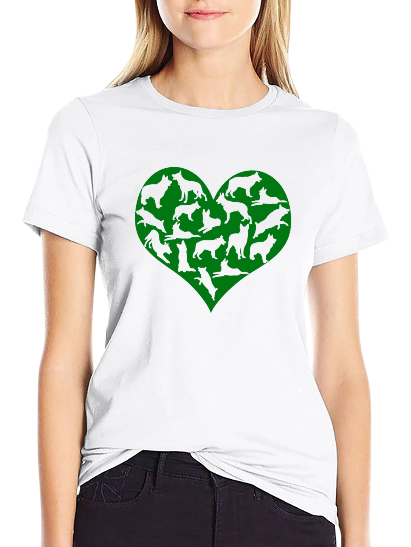 Dog Lover Heart T-Shirt - Black