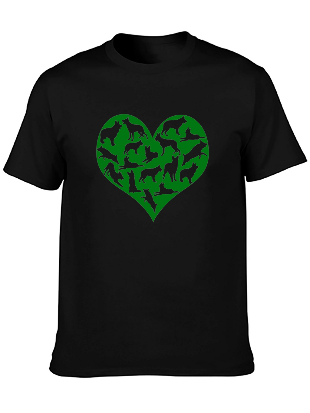 Dog Lover Heart T-Shirt - Black
