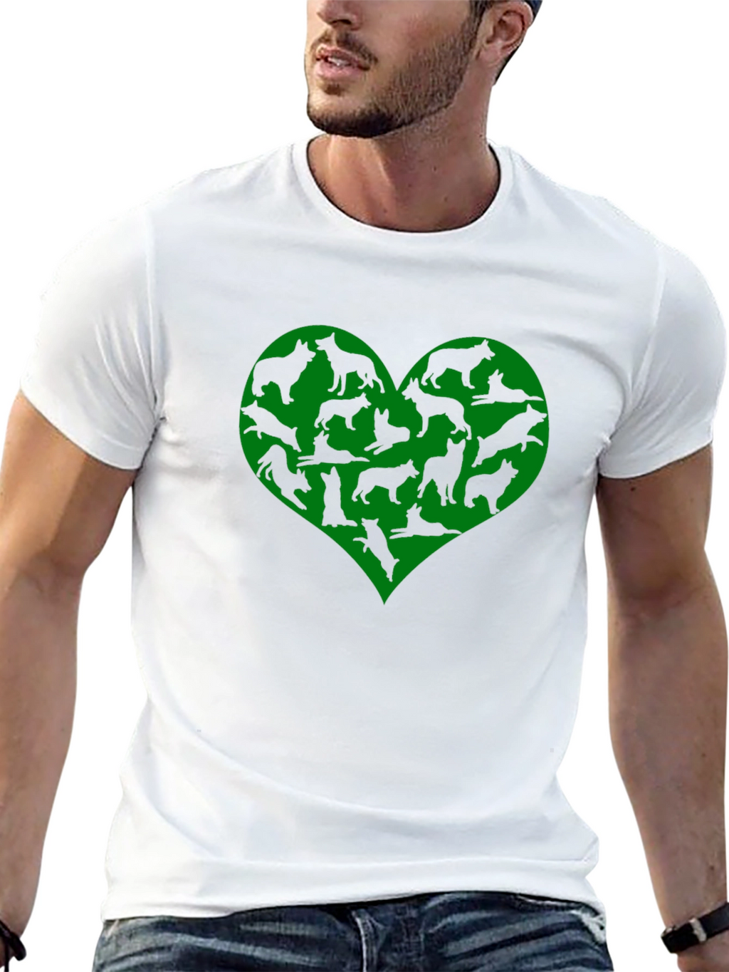Dog Lover Heart T-Shirt - Black