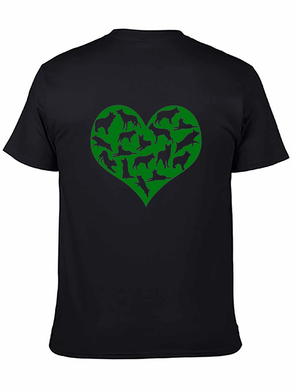 Dog Lover Heart T-Shirt - Black