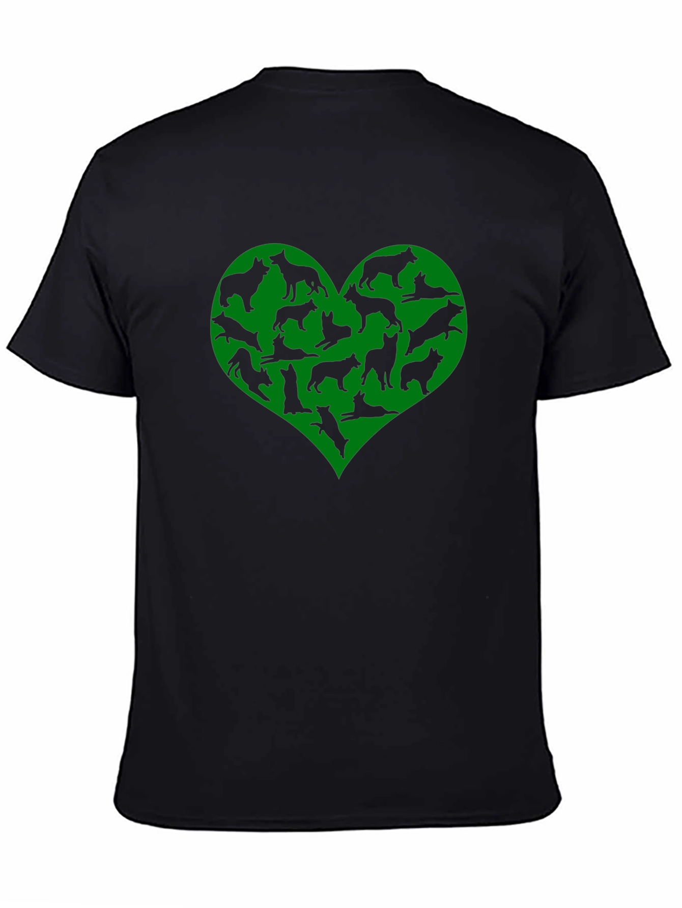 Dog Lover Heart T-Shirt - Black