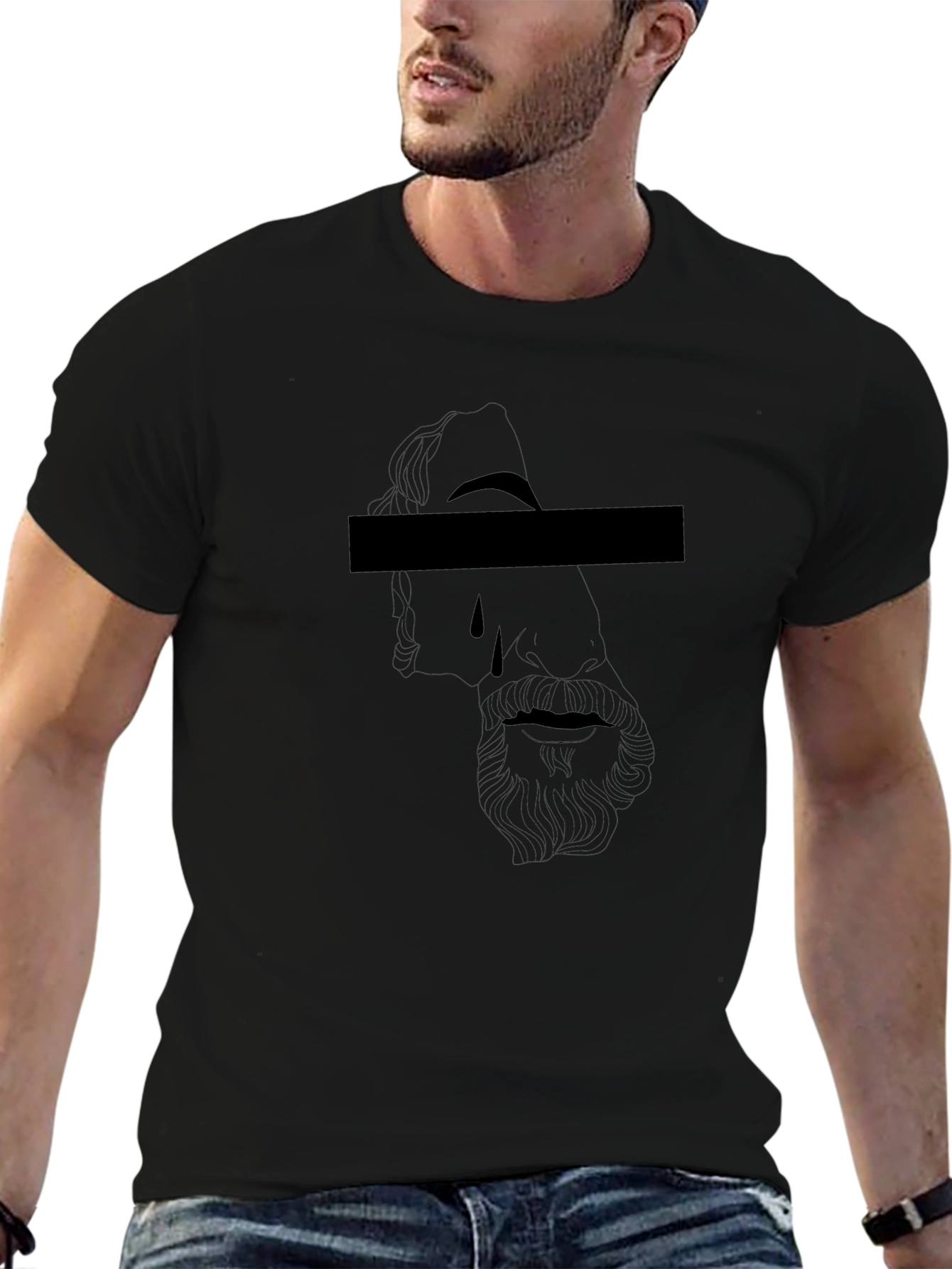 Mens Graphic Tee - Crying Statue Design