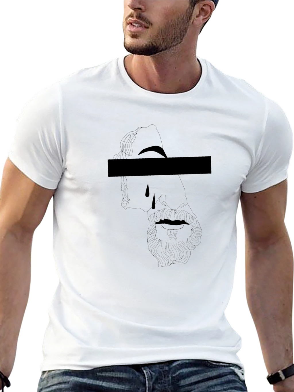 Mens Graphic Tee - Crying Statue Design