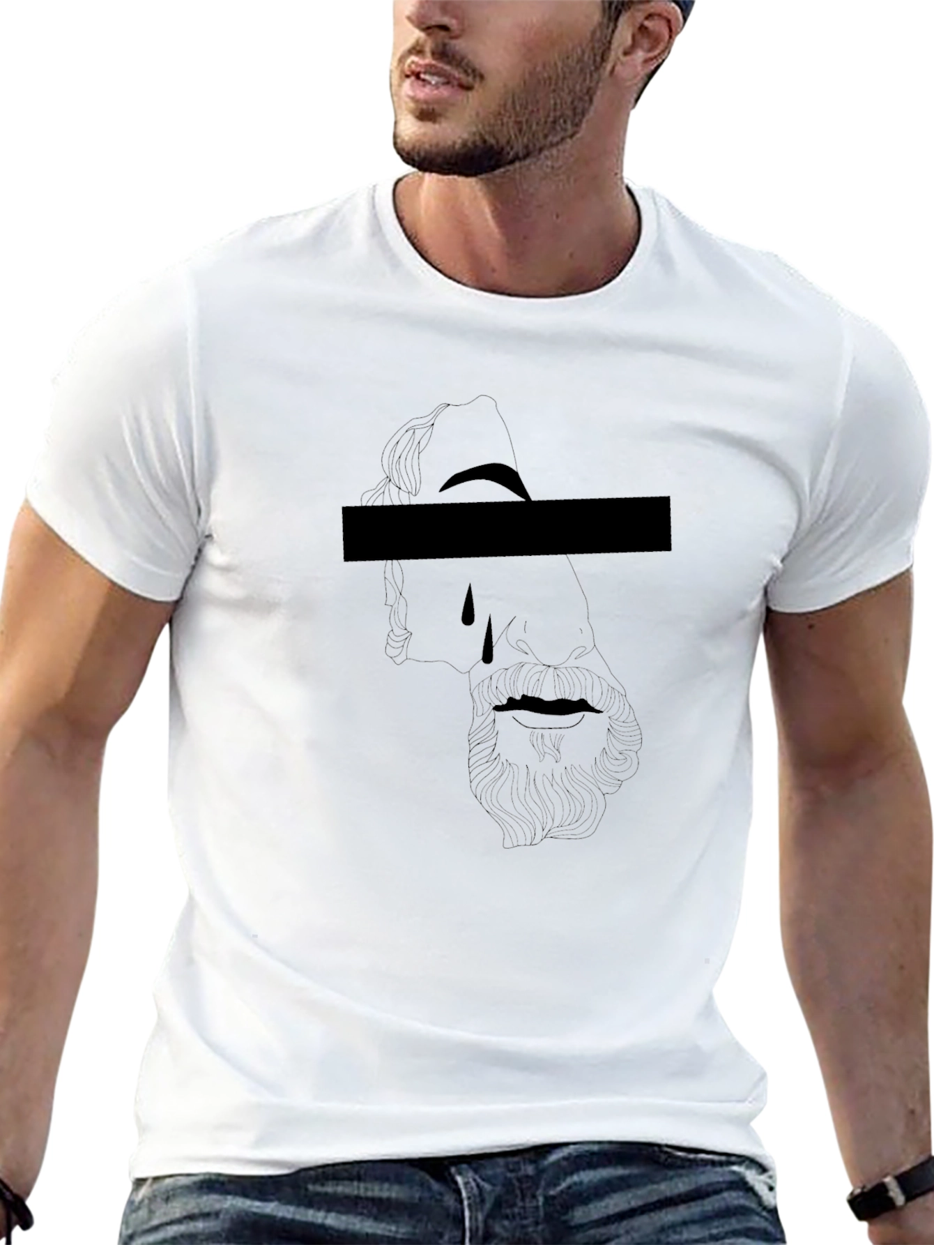 Mens Graphic Tee - Crying Statue Design