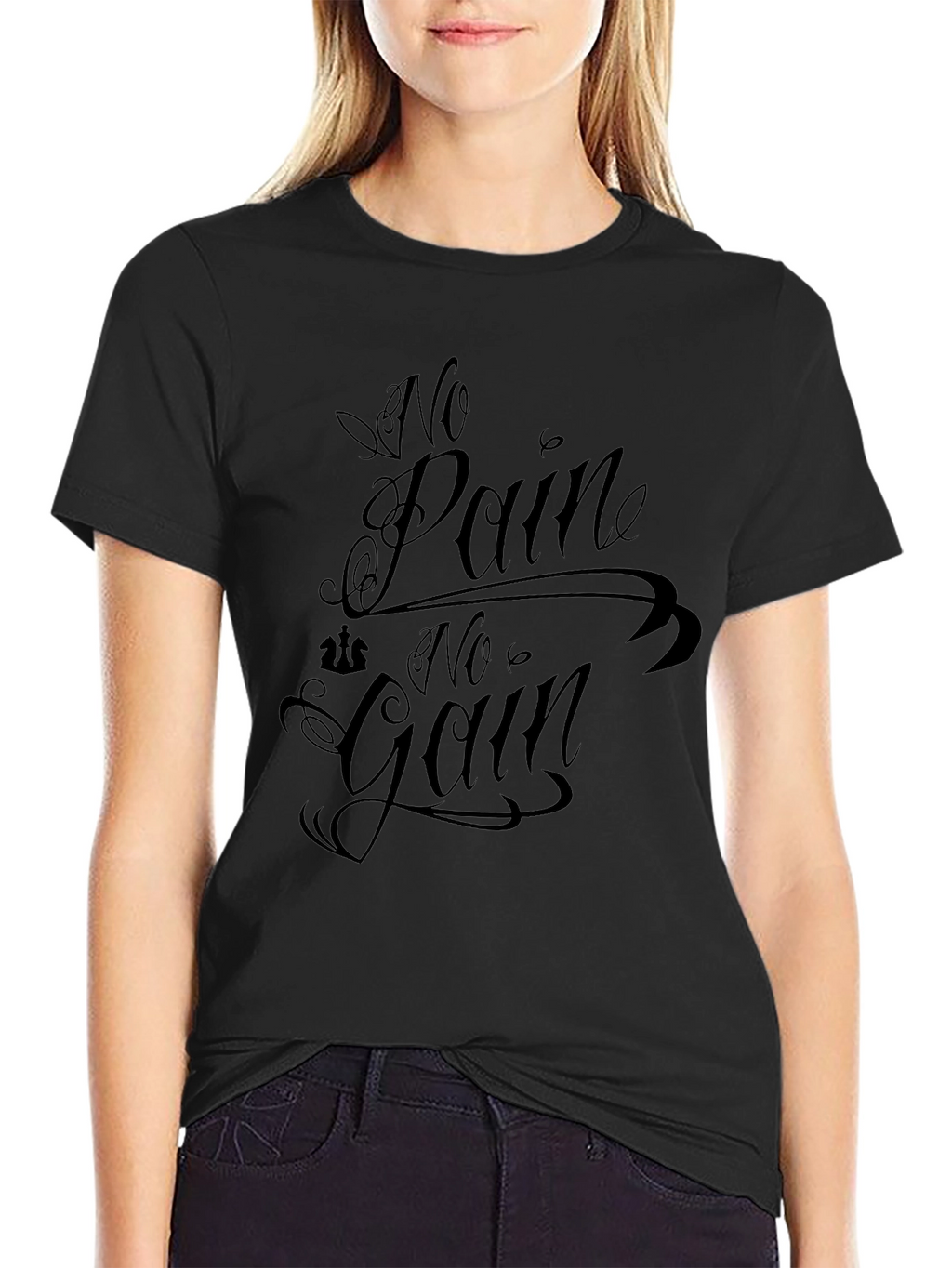 No Pain No Gain Black Graphic Tee
