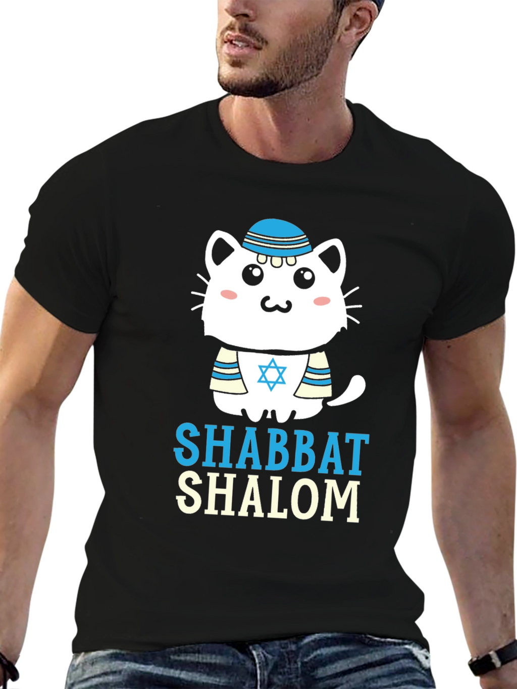 Shabbat Shalom Cat T-Shirt