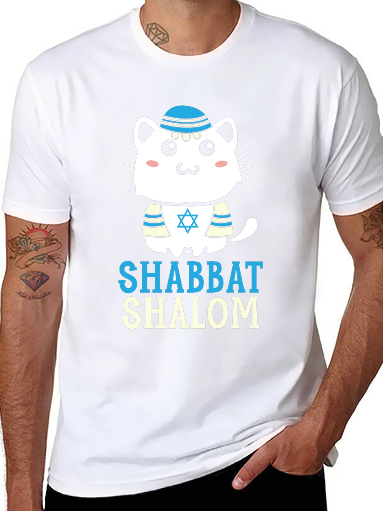 Shabbat Shalom Cat T-Shirt