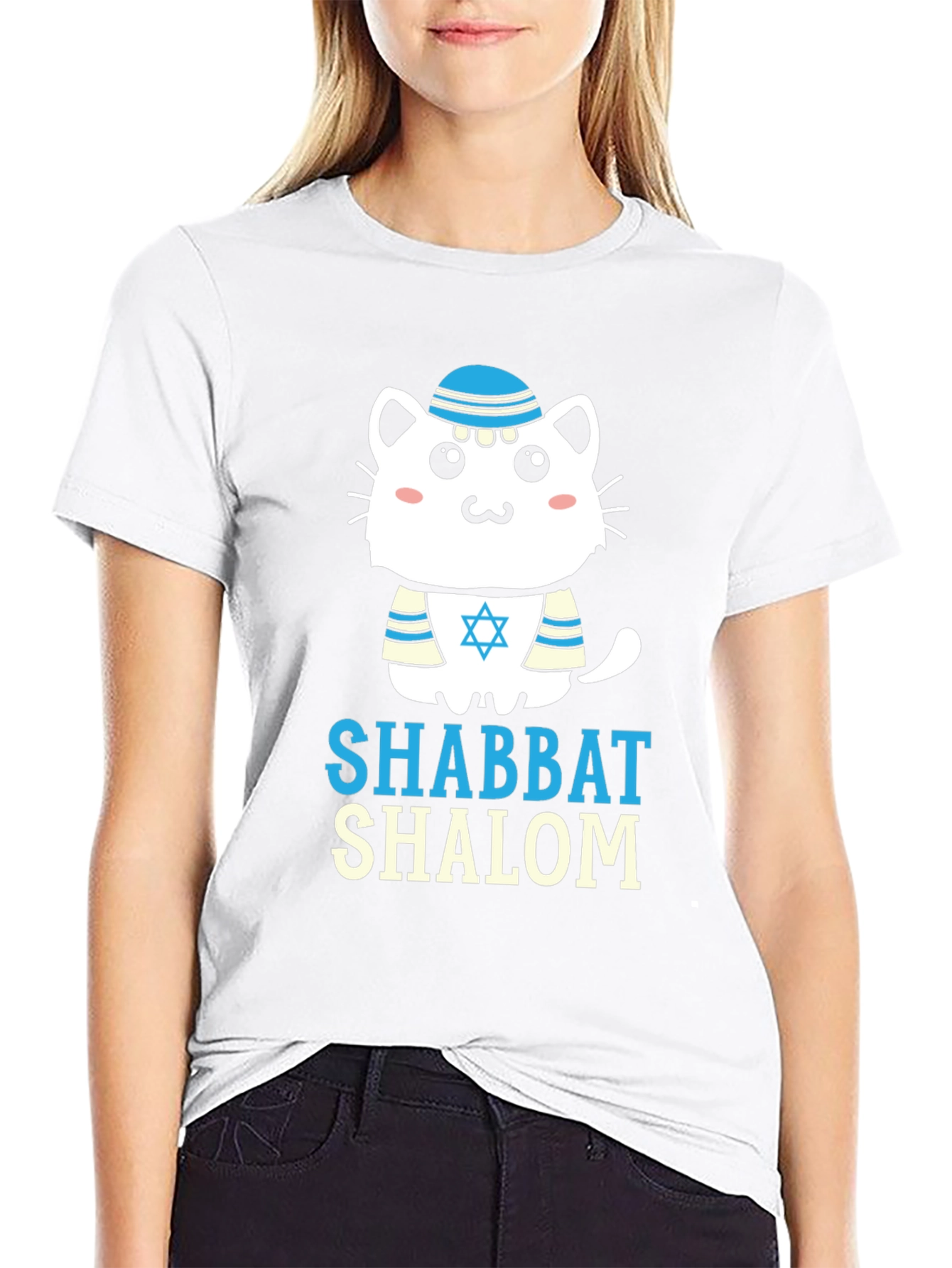 Shabbat Shalom Cat T-Shirt