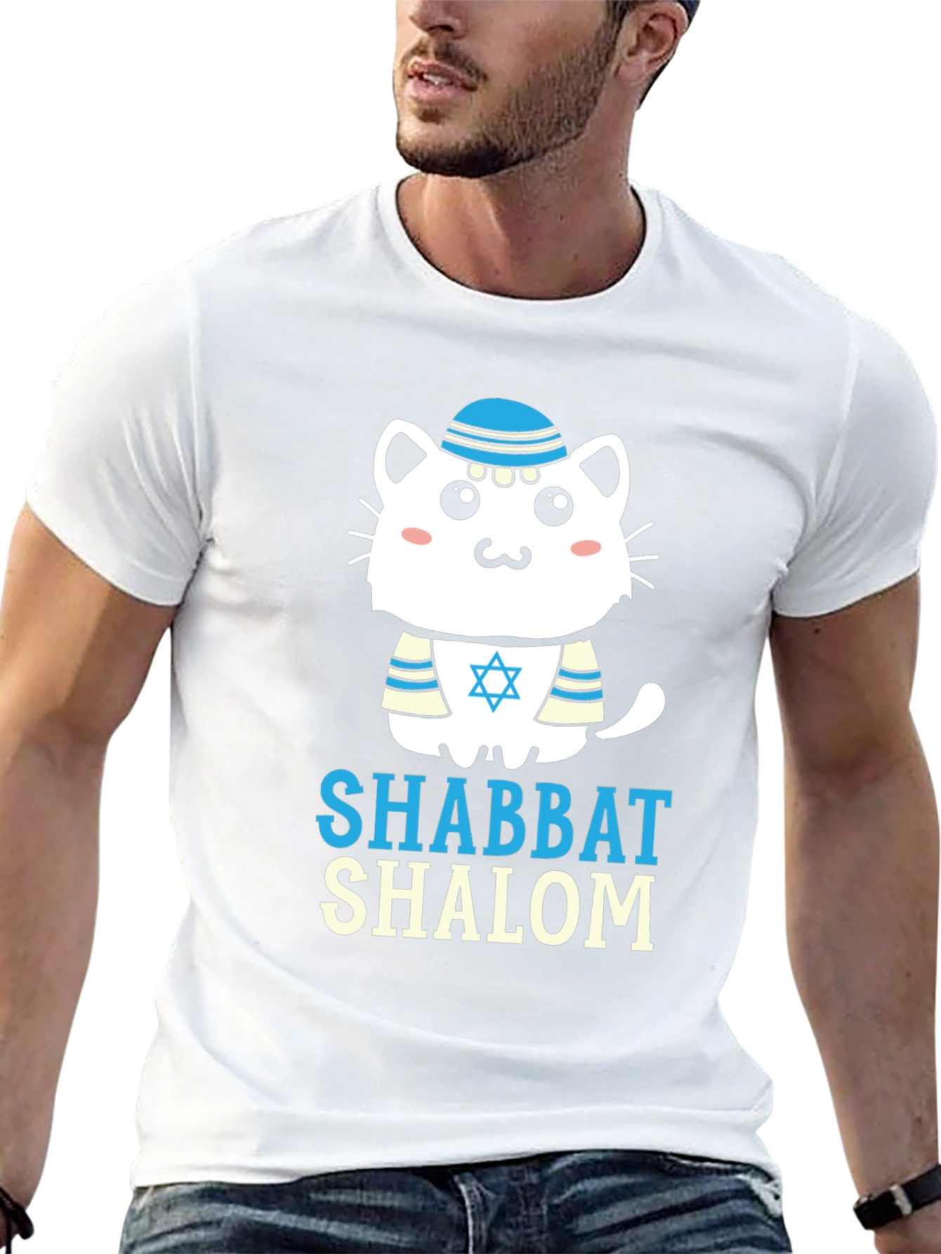 Shabbat Shalom Cat T-Shirt