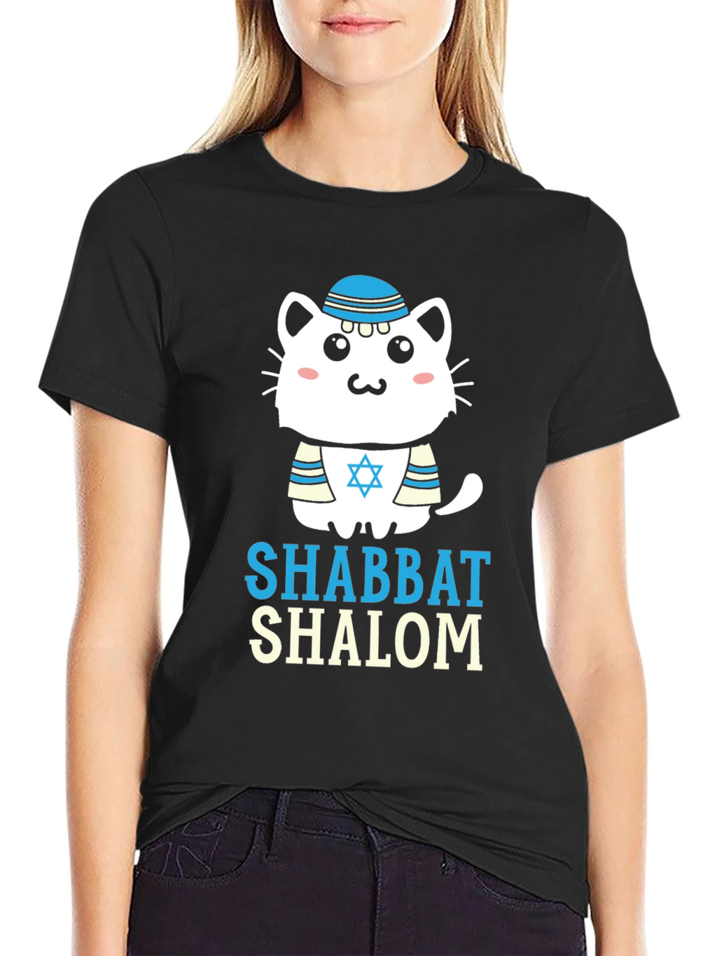 Shabbat Shalom Cat T-Shirt