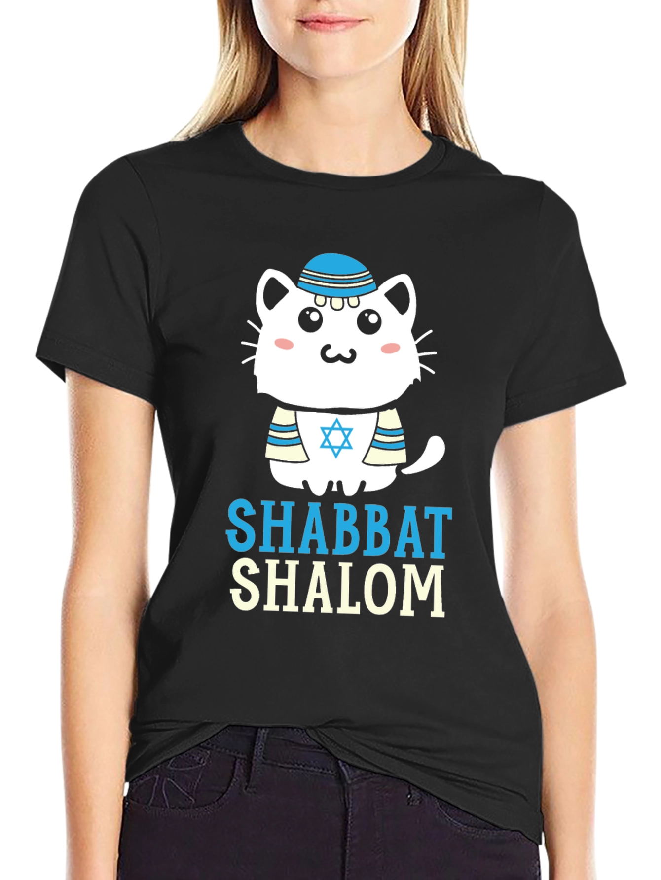 Shabbat Shalom Cat T-Shirt
