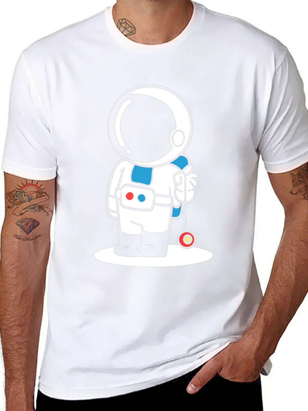 Astronaut Yo-Yo Graphic Tee - Black