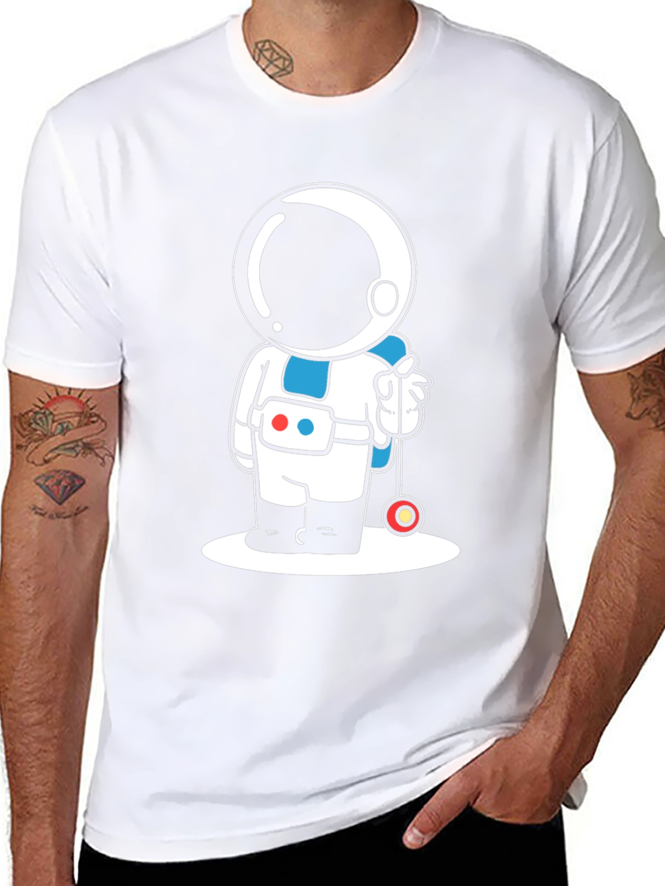 Astronaut Yo-Yo Graphic Tee - Black
