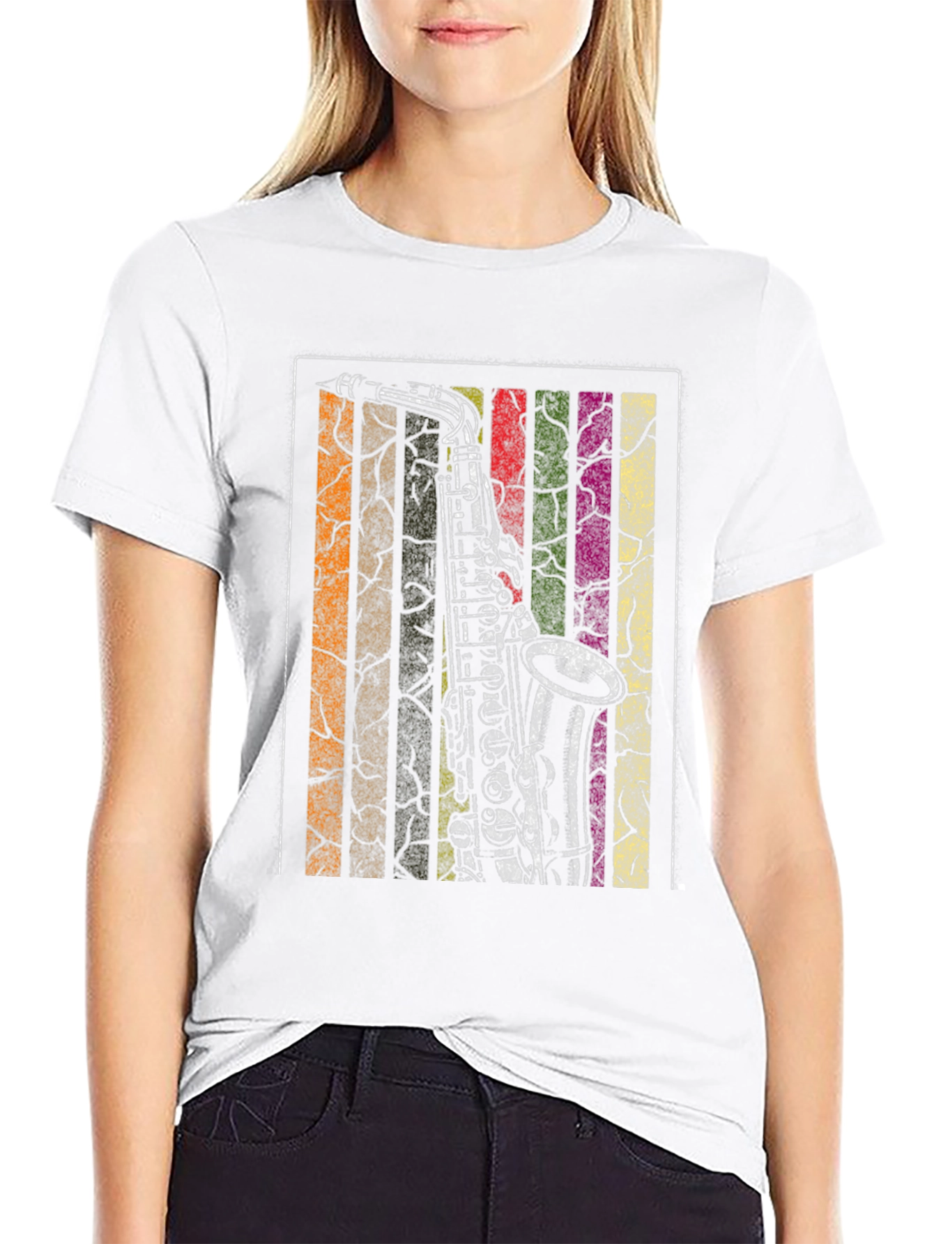 Vintage Saxophone Graphic Tee - Music Lover Shirt