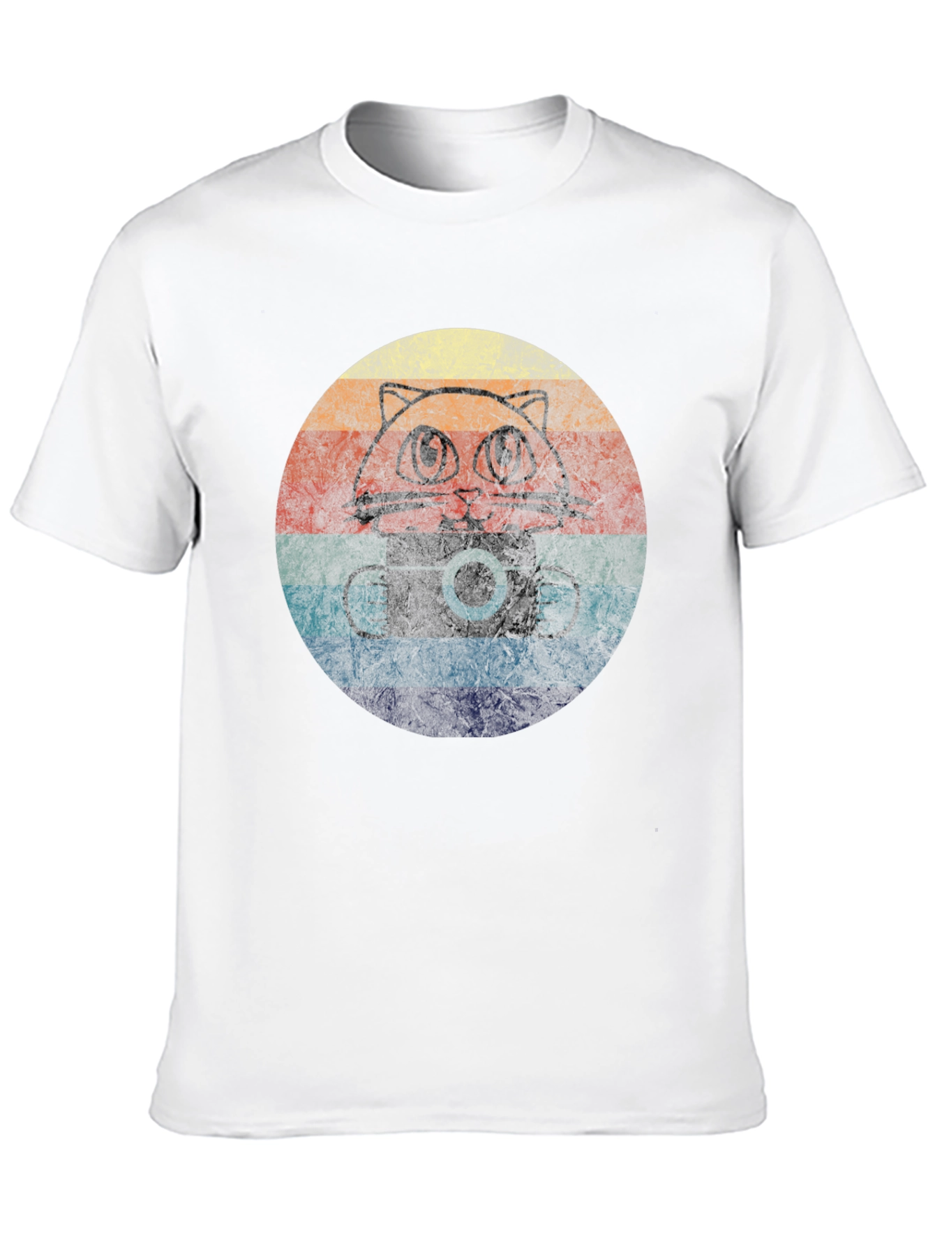 Retro Cat Camera T-Shirt - Vintage Style Tee