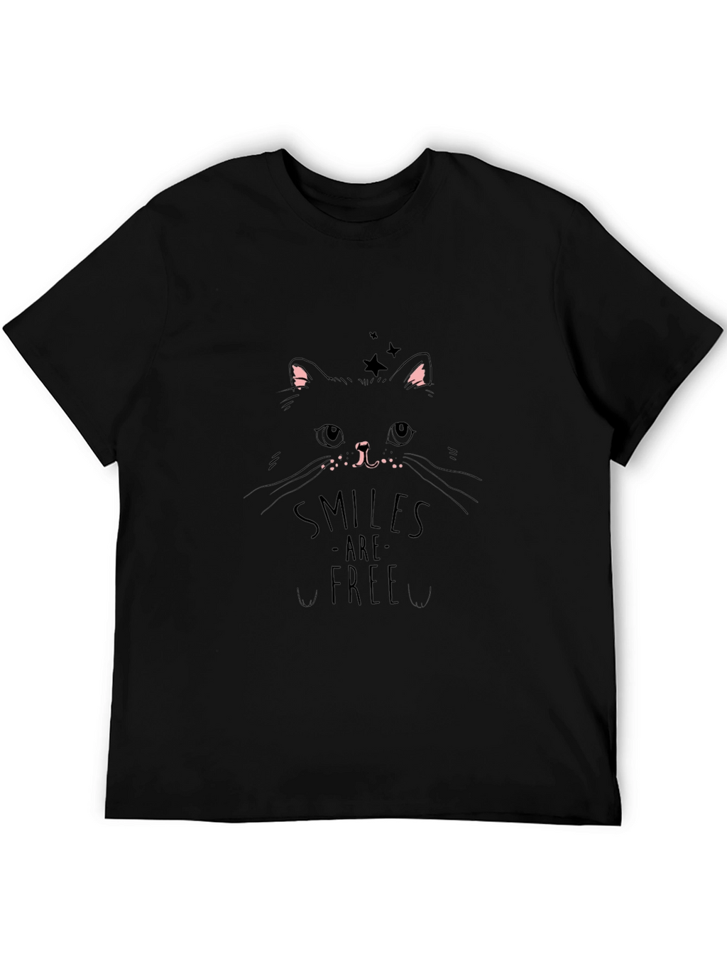 Smiles Are Free Cat Graphic T-Shirt