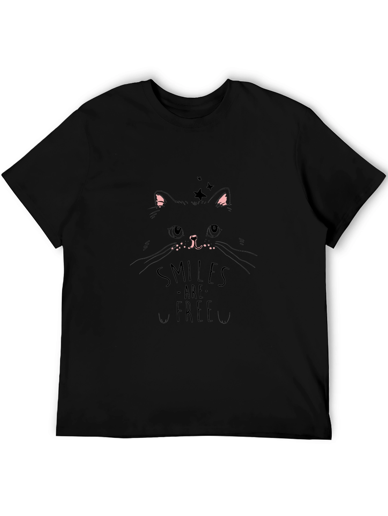 Smiles Are Free Cat Graphic T-Shirt