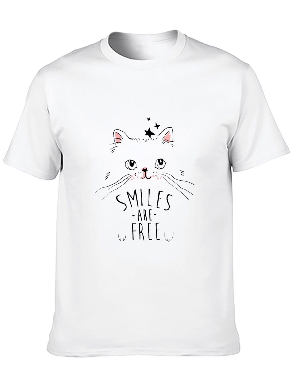 Smiles Are Free Cat Graphic T-Shirt