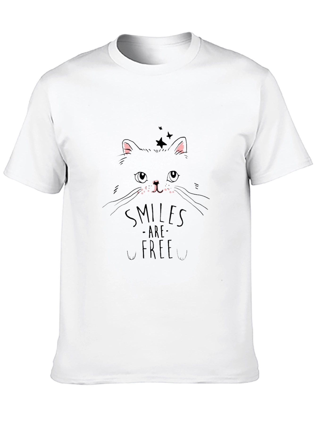 Smiles Are Free Cat Graphic T-Shirt
