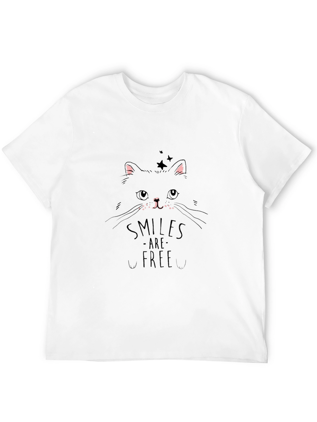 Smiles Are Free Cat Graphic T-Shirt
