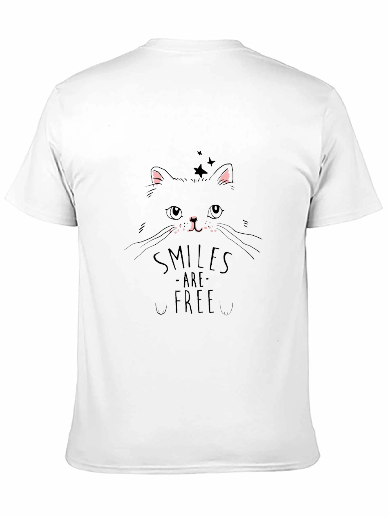 Smiles Are Free Cat Graphic T-Shirt