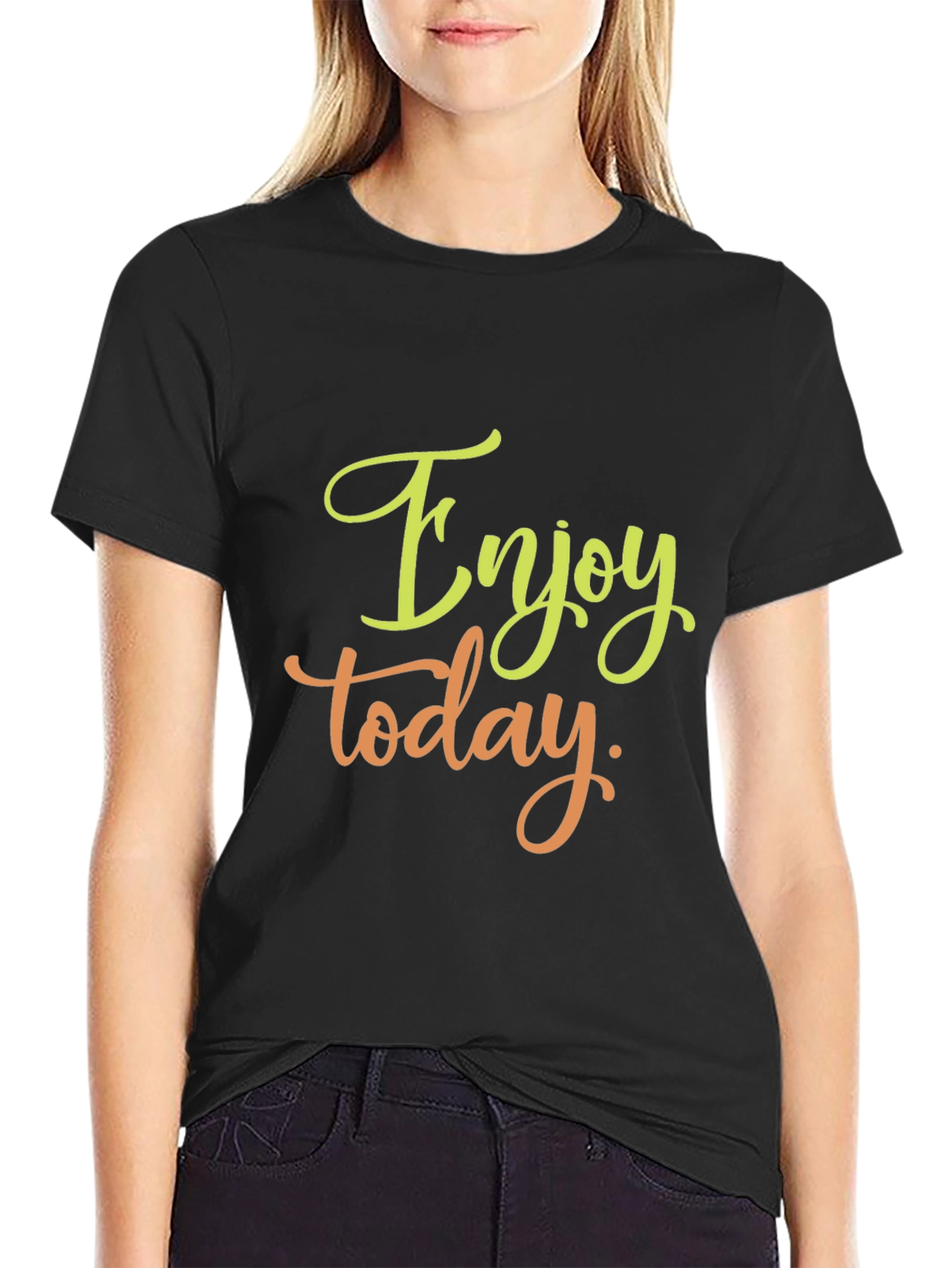 Enjoy Today Black Graphic Tee